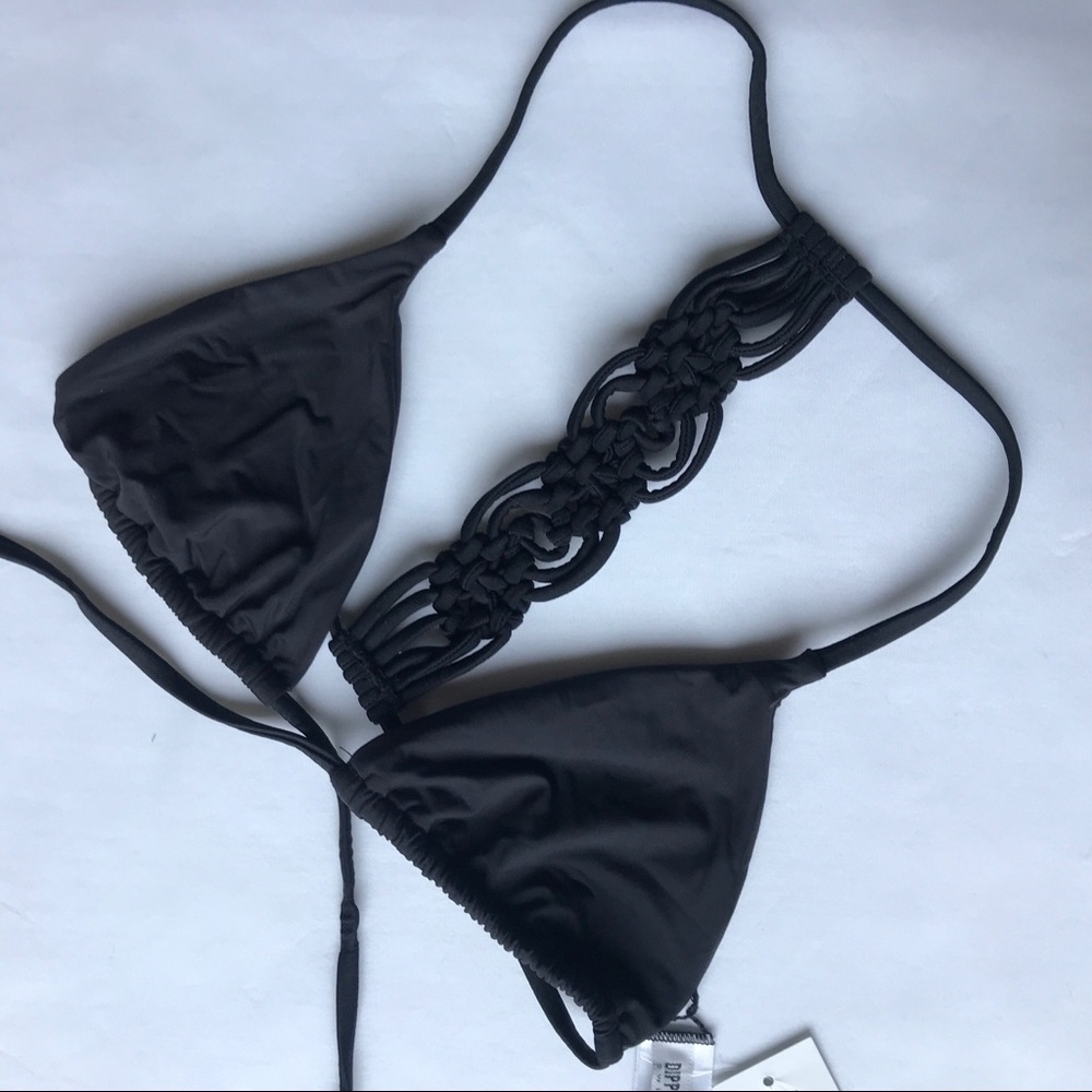 Dippin Daisy’s Black macrame swim top size small